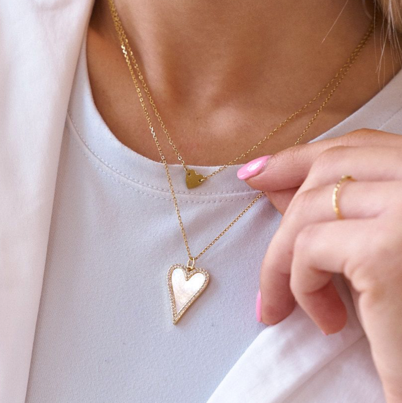 Nikki Smith Designs - Wholesale Pendant/Charm Necklace - White Shell Heart Adjustable Necklace2