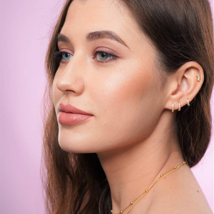 Diat - Wholesale Huggie Earrings - Bezel Earrings5