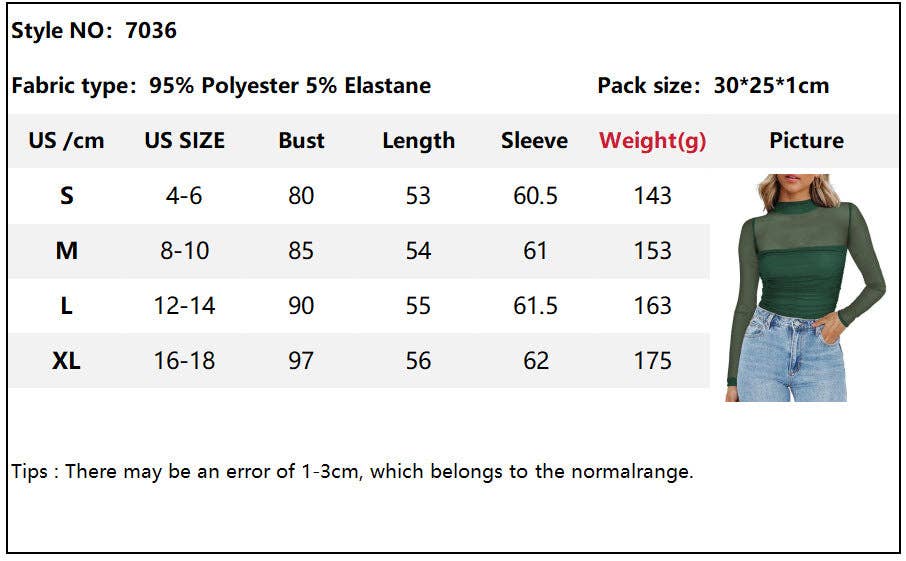 Lovesoft - Wholesale Knit Top - Women's - Women's Half High Neck Sheer Long Sleeve Sexy Y2K Mesh Top6