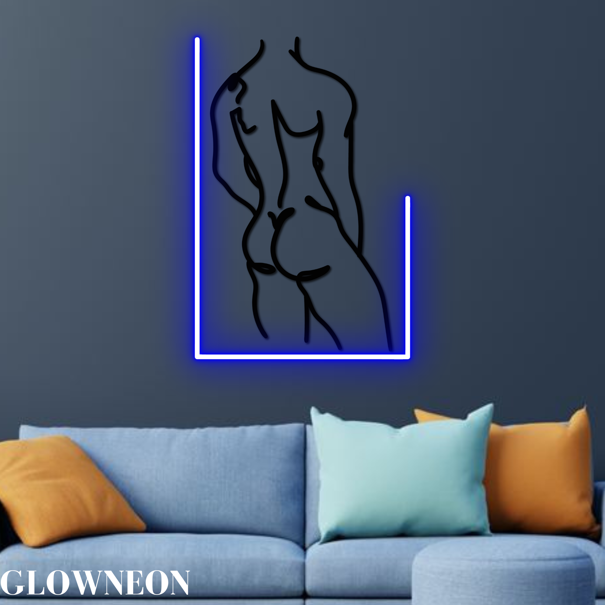 Glow Neon - Wholesale Neon Sign - Design Body Man One Line Art, Sexy Muscle Man Wall Art Decor2