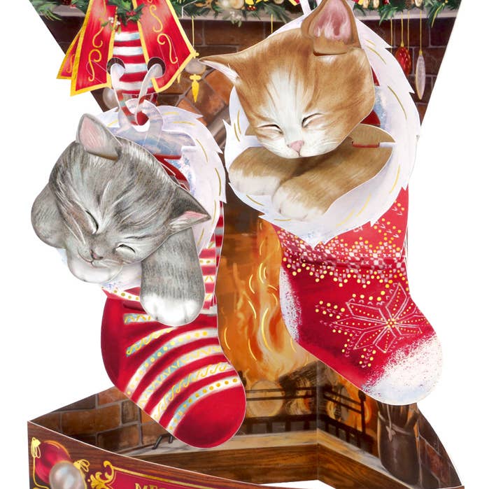 Santoro - Christmas Kittens Swing Card for wholesale by Boston International
