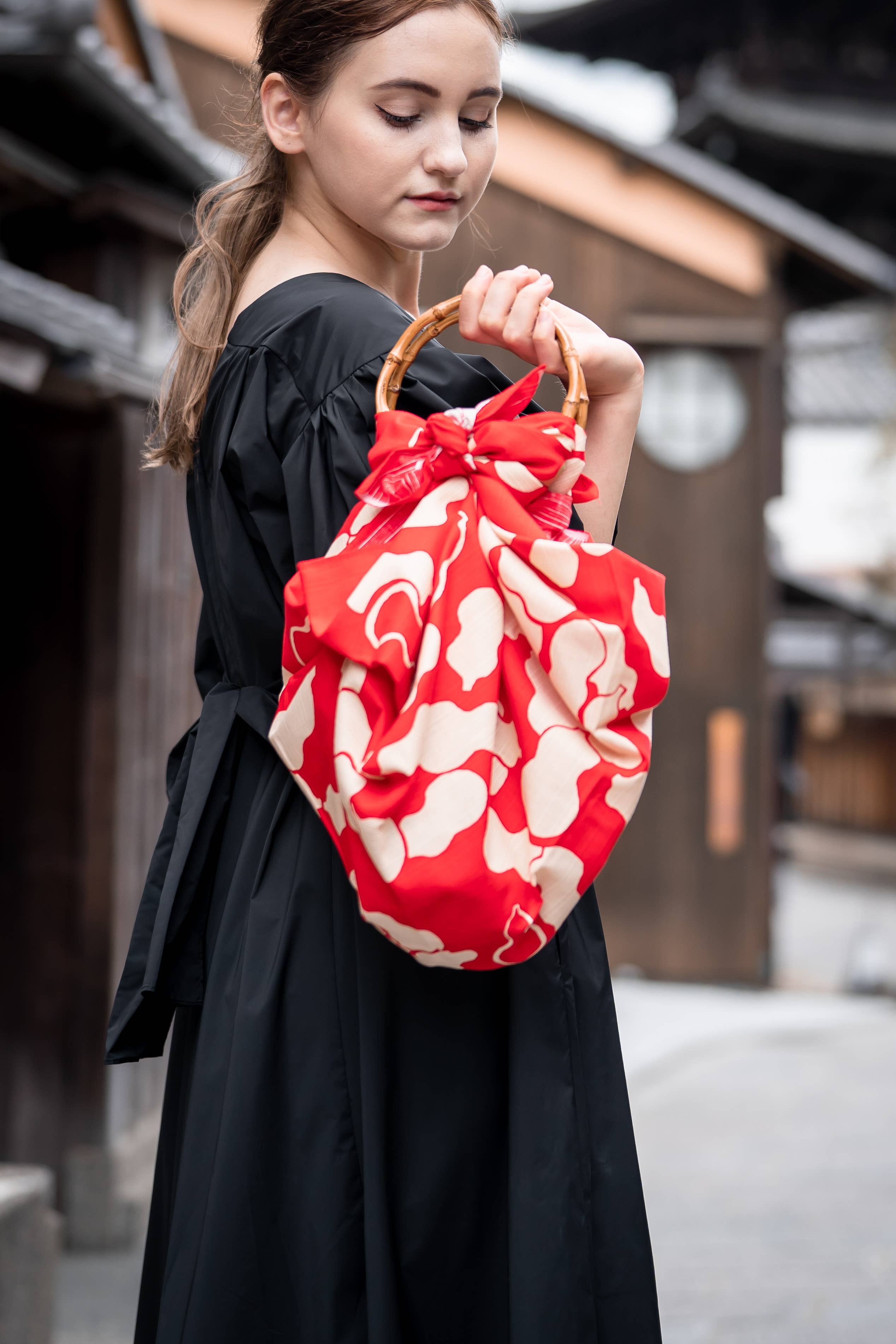 KOTO - Wholesale Scarf - Unisex - Wrapping cloth(Furoshiki)—L—CALABASH PATTERN—RED0