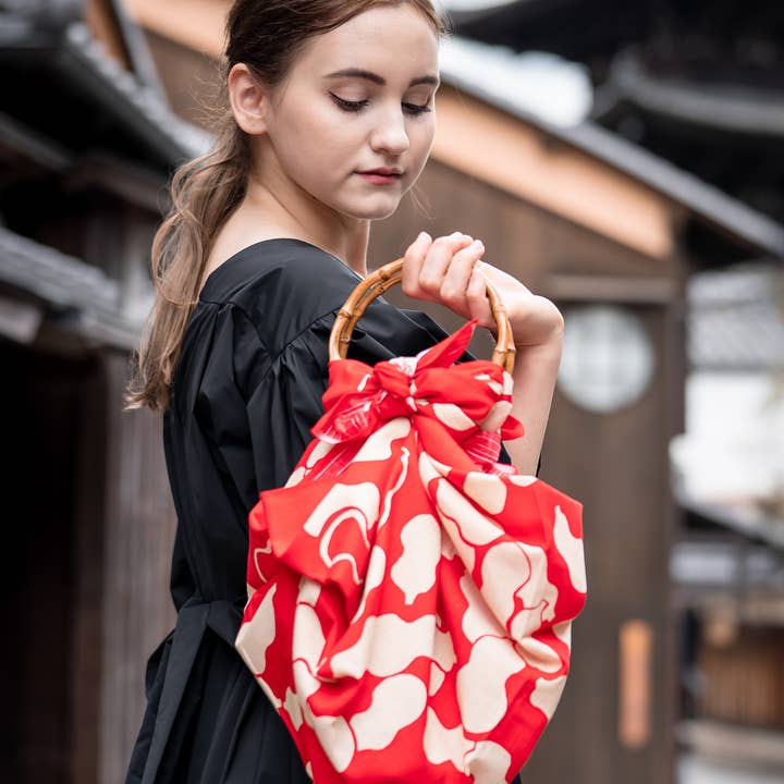 KOTO - Wholesale Scarf - Unisex - Wrapping cloth(Furoshiki)—L—CALABASH PATTERN—RED0