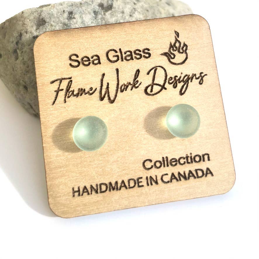 Flame Work Designs - Glass Jewelry - Wholesale Jewelry Set - Sea Glass Earring Set, 3 Pairs of Studs8