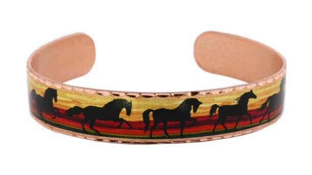 COPPER ARTS INC. - Wholesale Cuff Bracelet - BNS 35 Colorful Handmade Horse Cuff Bracelets 1