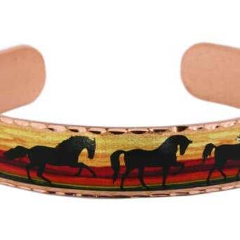 COPPER ARTS INC. - Wholesale Cuff Bracelet - BNS 35 Colorful Handmade Horse Cuff Bracelets 2