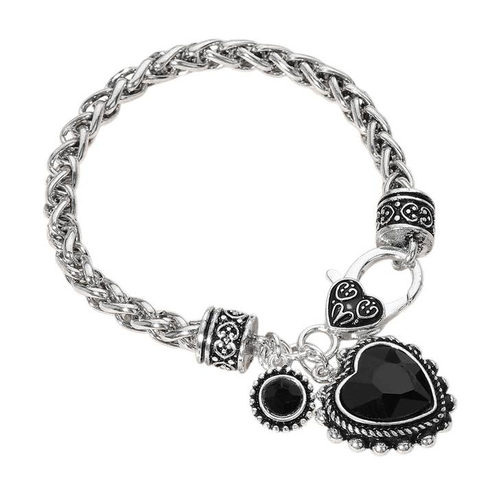 Sensibling Corp. - Wholesale Charm/Dangle Bracelet - Heart Stone Charm Bracelet