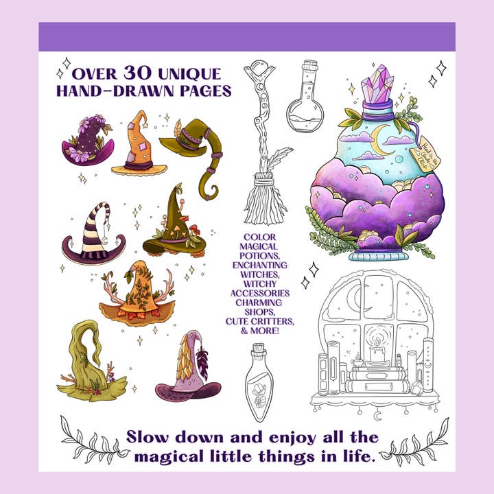 The Swimming Owl - Wholesale Coloring & Activity Book - Adult - Whimsical Witches Coloring Book For Adults + Teens4