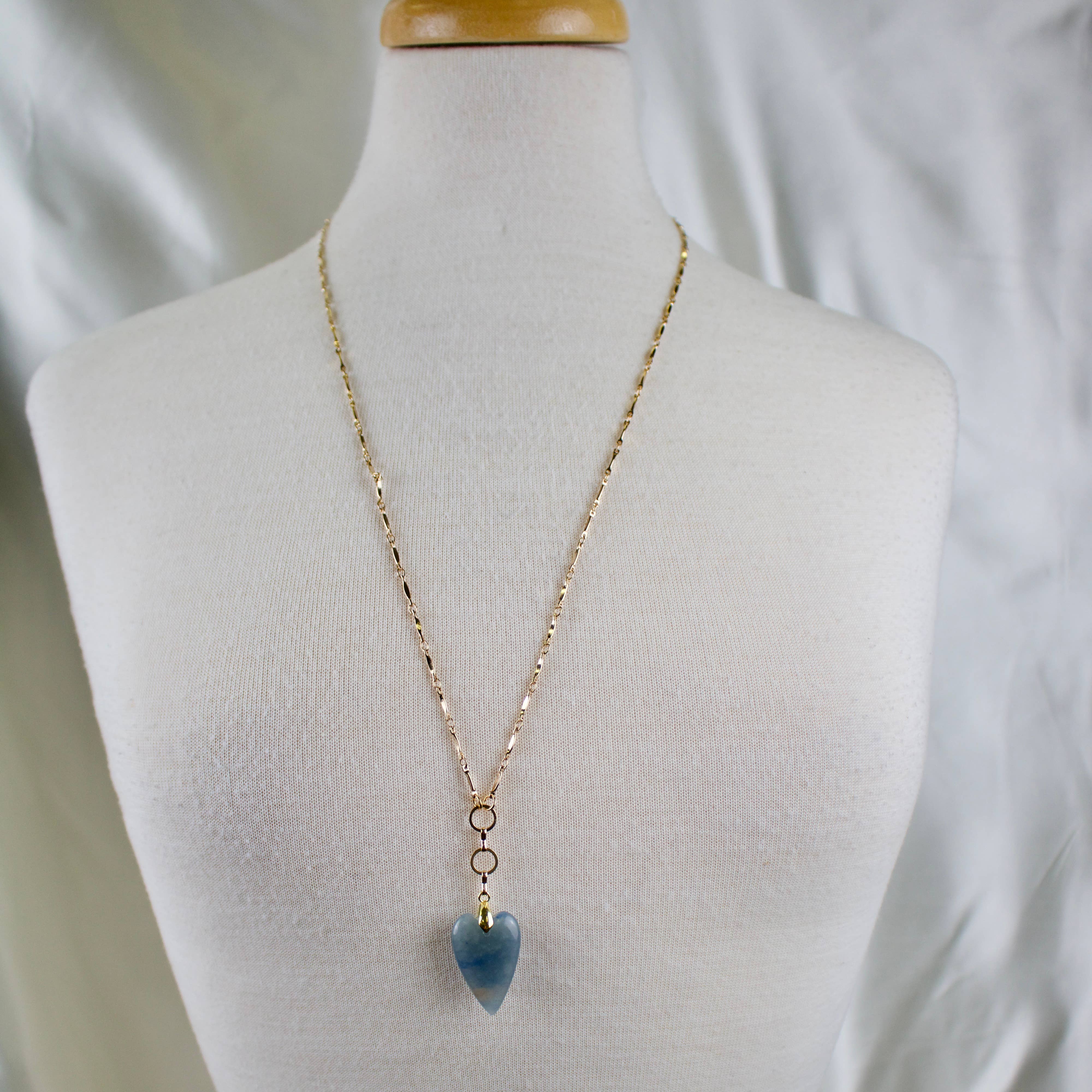 TISH jewelry - Wholesale Pendant/Charm Necklace - Serena // Blue Aventurine Heart Necklace2