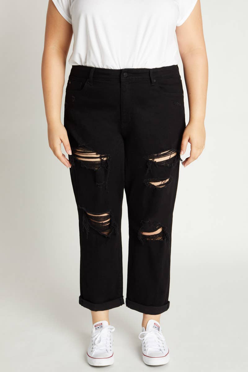BLACK PRE PACK Plus Size 90's Boyfriend Jeans EP3441XL  for wholesale on Faire1