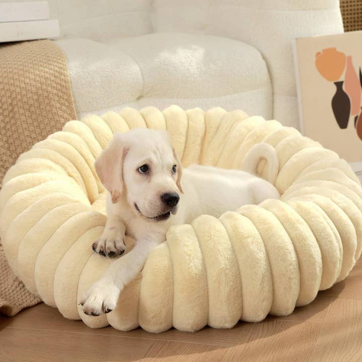 High-Density Faux Fur Round Pet Bed for Winter_CWMM5880 for wholesale by PAWPAWwholesale