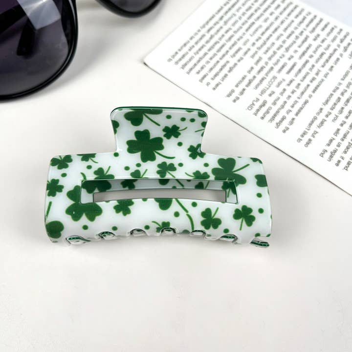 mildstyles - Wholesale Hair clip – Women’s - St. Patrick's Day shamrock cutout rectangular hairpin