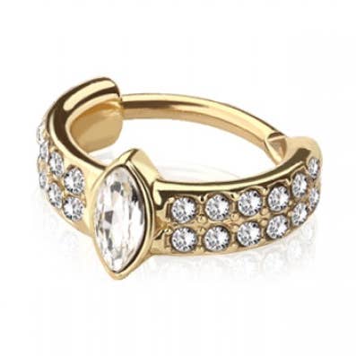 CRAVE - Wholesale Multi-Stone Ring - DOUBLE LINE CZ WITH MARQUISE CUT GEM 316L STAINLESS STEEL2