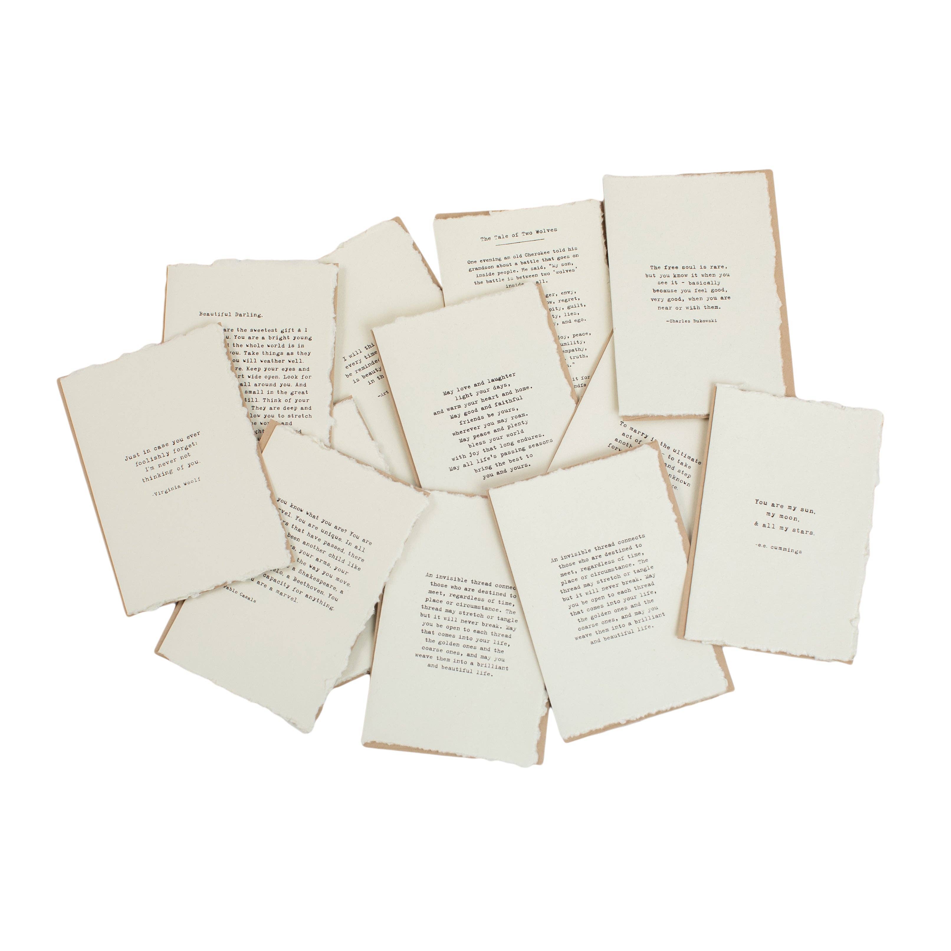 Sugarboo & Co - Vente Carte de vœux classique - Cartes de vœux à bords frangés avec enveloppe - Ensemble assorti de 1001