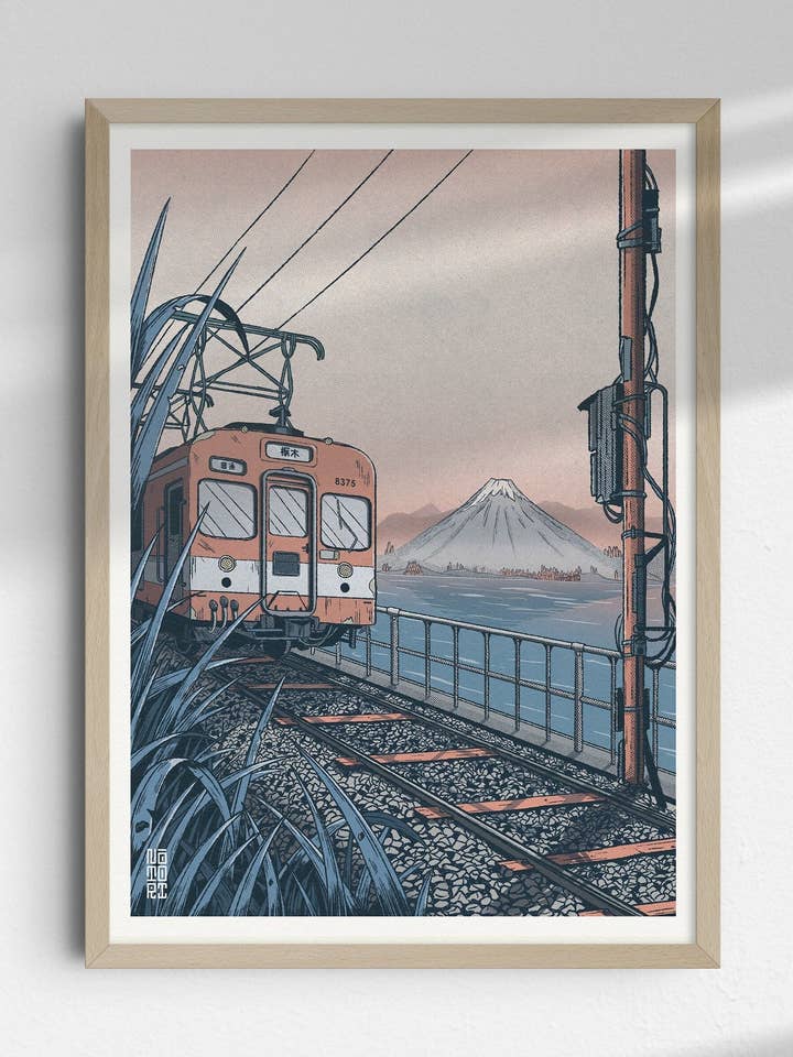 Poster - First Train to Tochigi Print for wholesale by Notori Studio