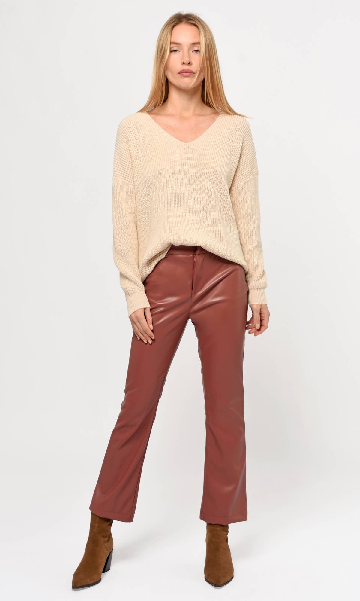 Luana High Rise Crop Straight Leg Pant