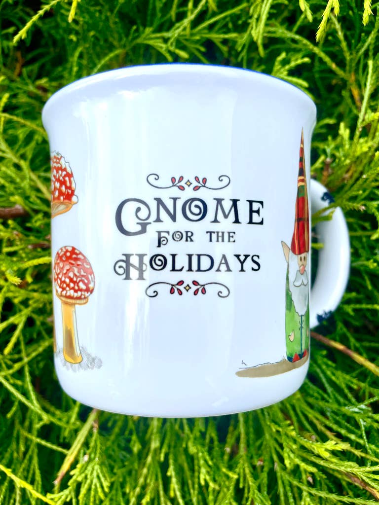 Sweetgum Studio - Wholesale Coffee Mug - Stoneware Distressed Mug with Blue Trim 14 oz.15