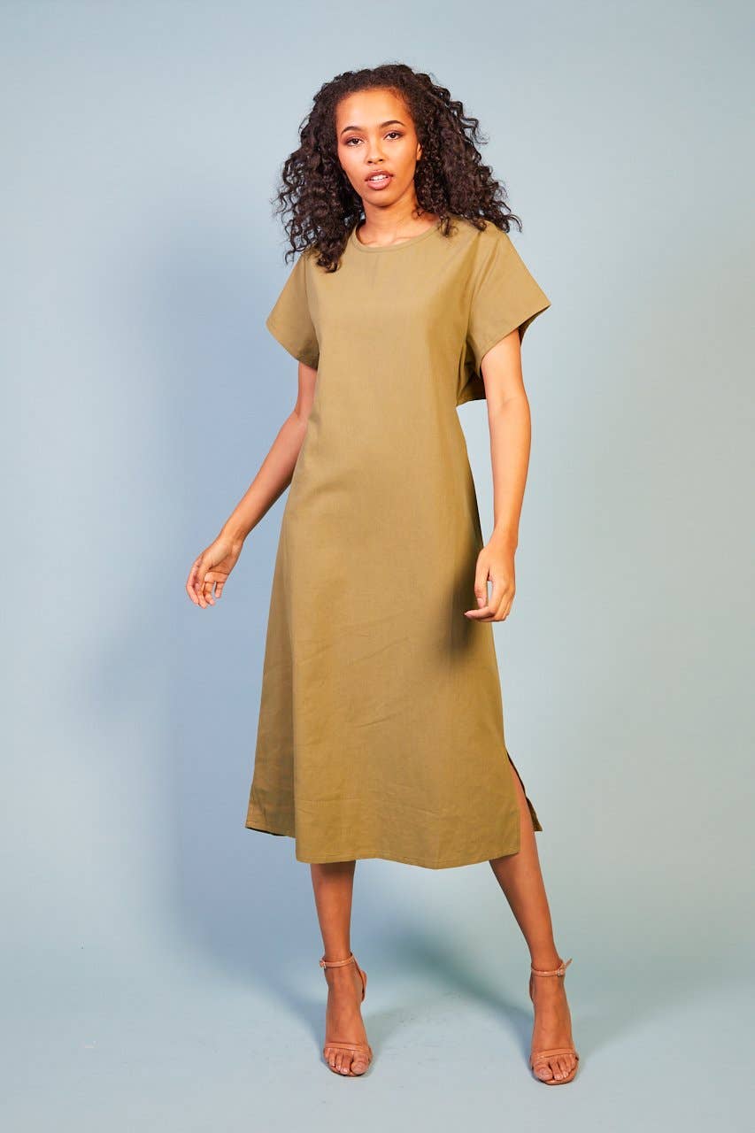 Baloot Clothing - Venta al por mayor Vestido - Mujer - Vestido Penina con Mangas Cap y Detalle en la Espalda1