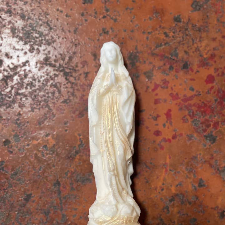 GREENRANN - Wholesale Decorative figurine - Madonna (Virgin Mary) in wax color White Pearly Gold2