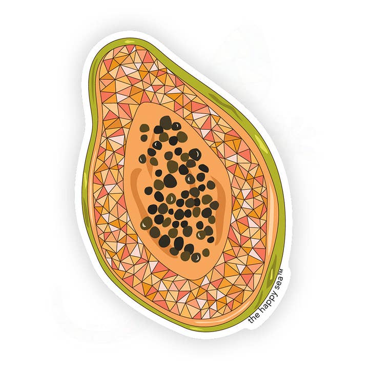 The Happy Sea - Wholesale Sticker - 3" Papaya Vinyl Sticker0