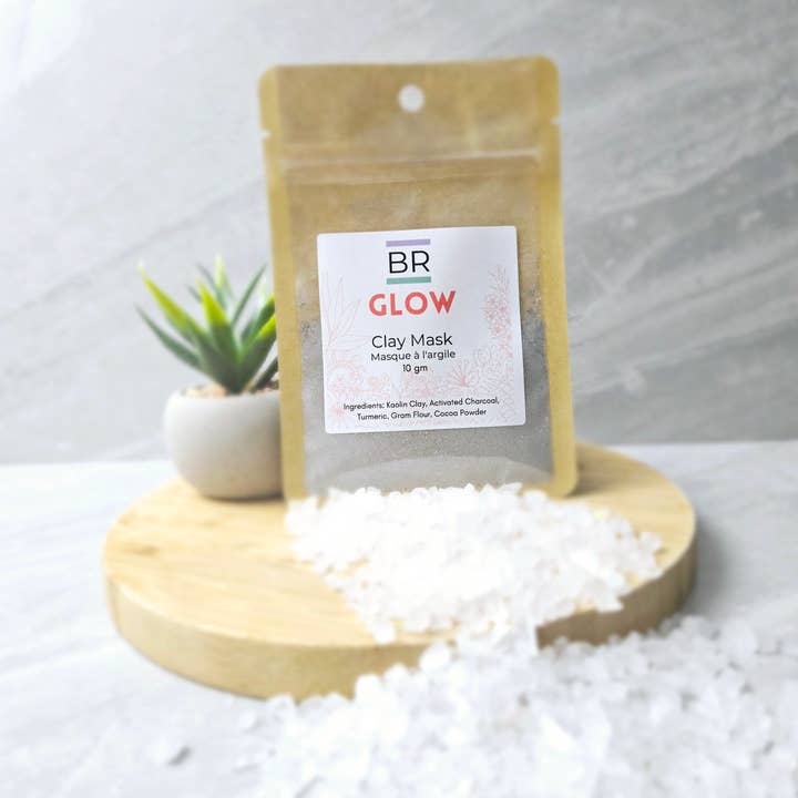Natural Clay Face Mask "GLOW" 10g Pack for wholesale by Bubble Republic