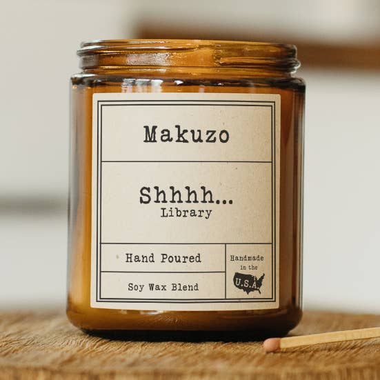 Makuzo – Vela em jarro/copo por atacado – Vela de pavio de madeira biblioteca0