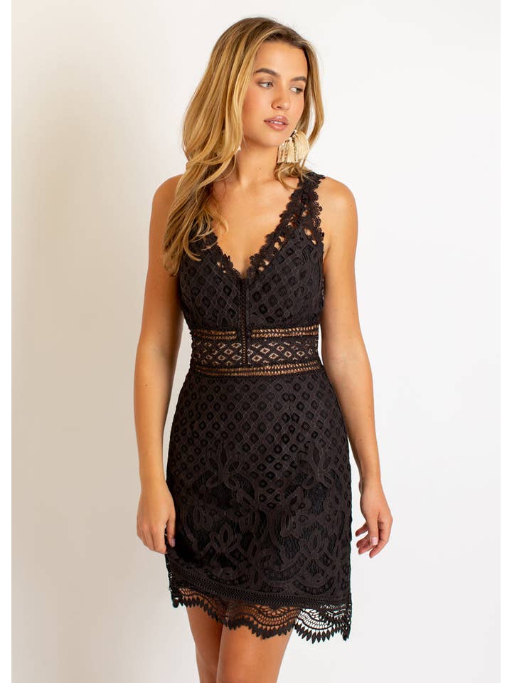 Joyfolie - Wholesale Dress - Women's - Caspian Dress in Washed Black