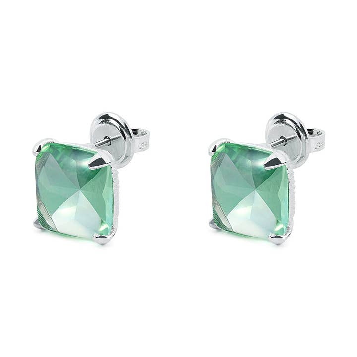 KLEINE WASSERGRÜNE JAZZ-OHRRINGE für den Großhandel von Argent Basic