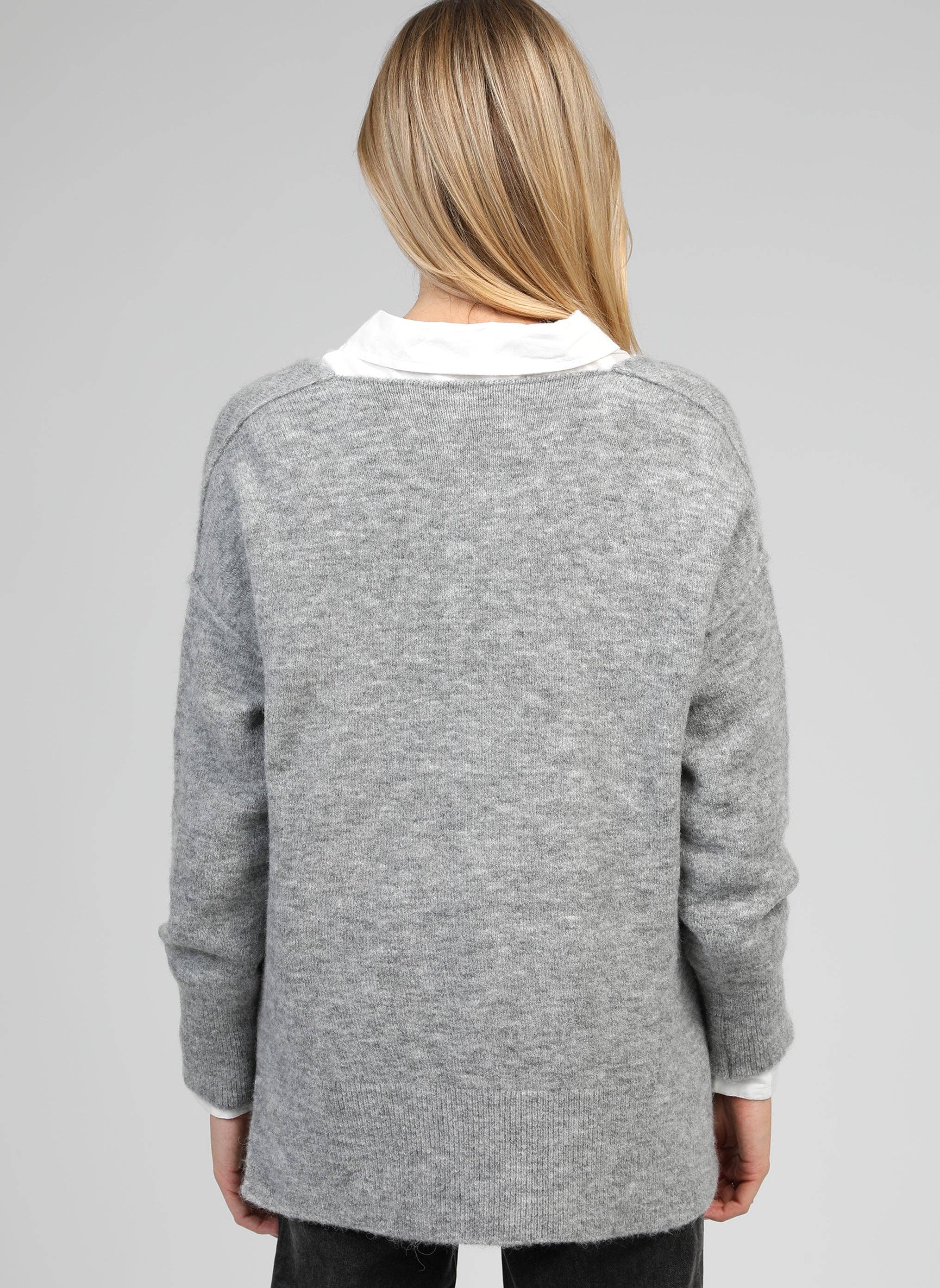 An'ge - Wholesale Knit Sweater - Women's - LIVYA grey heather PULL2