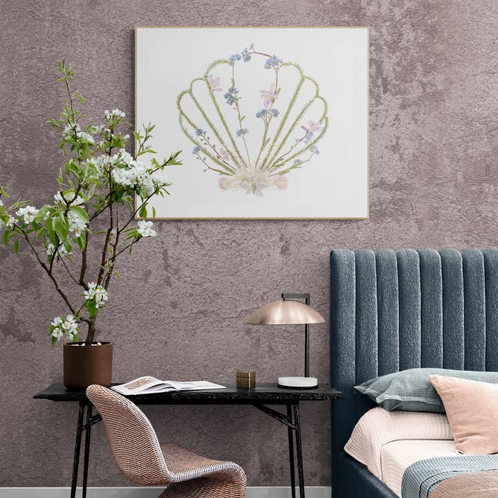 Impression de coquillages | Art floral pressé pour la vente par Oxeye Floral Co.