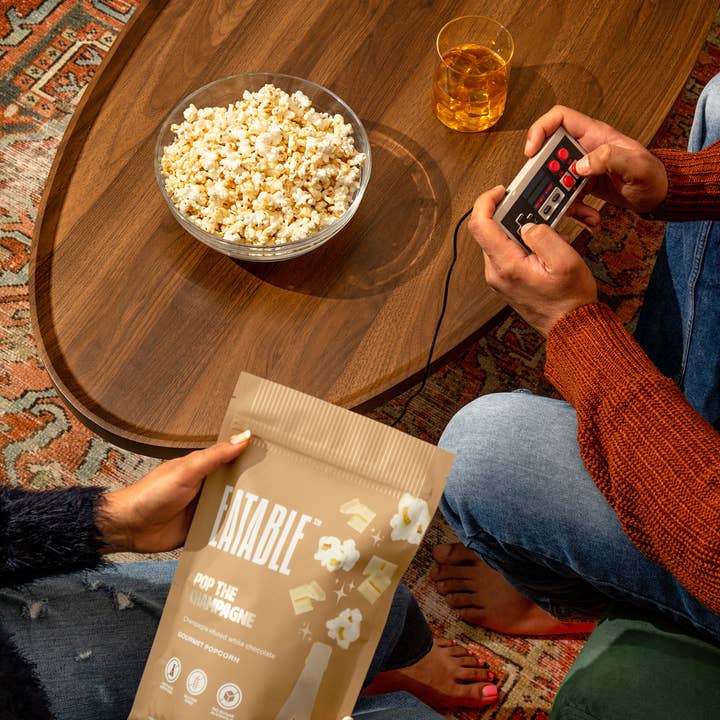 EATABLE Popcorn - Wholesale Popcorn - Pop the Champagne - Gourmet White Chocolate Popcorn