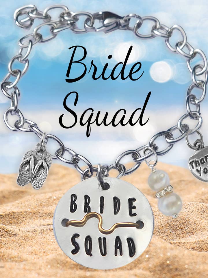 Bride Squad Beach Badge Bracelet for wholesale by The Sassy Apple