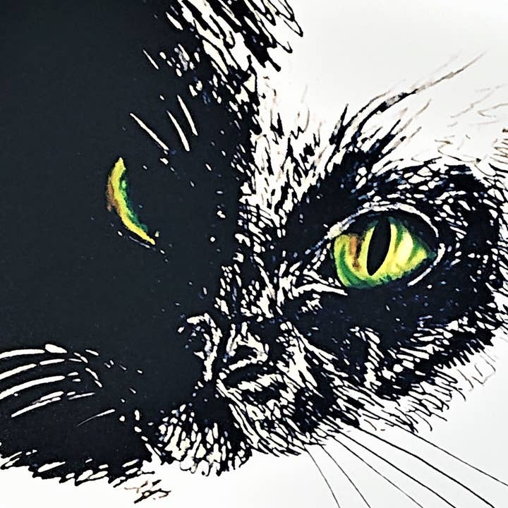 Hannah Kate Makes - Wholesale Art Print - Black Cat Art Print - A5/A4 - Halloween Witch's Familiar10
