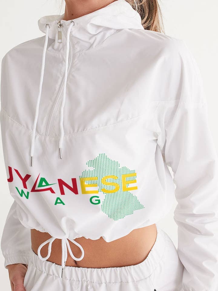 Veste coupe-vent courte Guyanese Swag Guyana Map pour femme pour la vente par Guyanese Swag