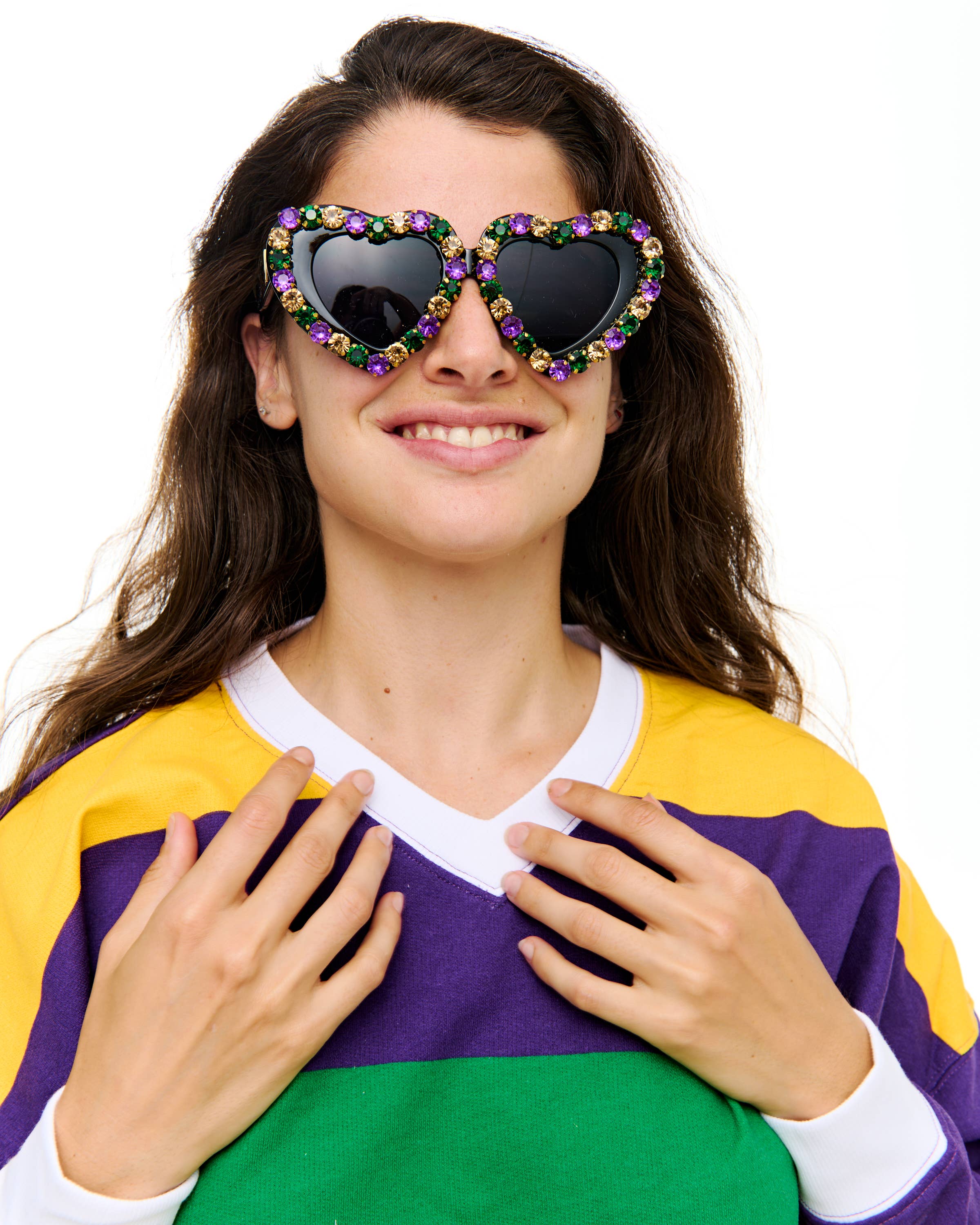 SongLily – wholesale Solglasögon - Dam – Mardi Gras stenhjärta solglasögon3