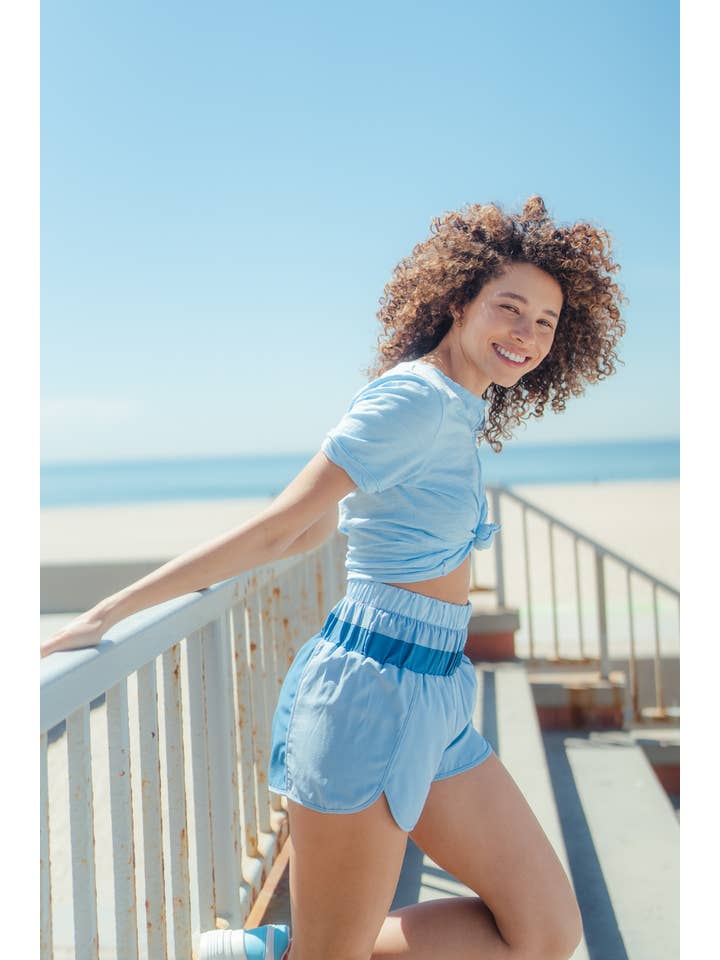 VERY J - Wholesale Athletic Shorts - Women's - NP70162-Color Blocked Active Shorts12