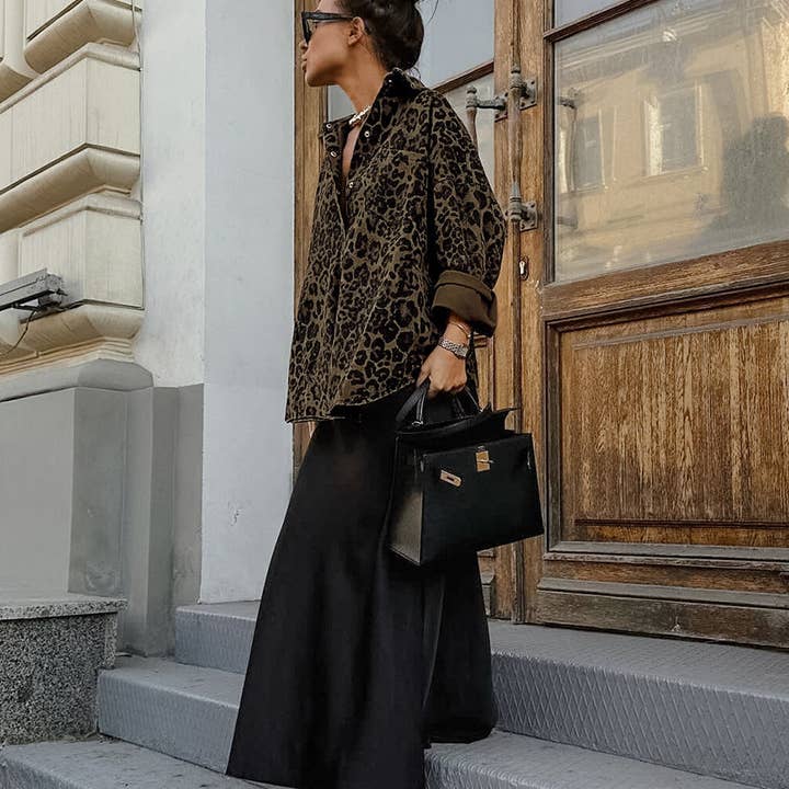 Marayn - Venta al por mayor Chaqueta - Mujer - Chaqueta versátil de estilo británico con estampado de leopardo retro para otoño6