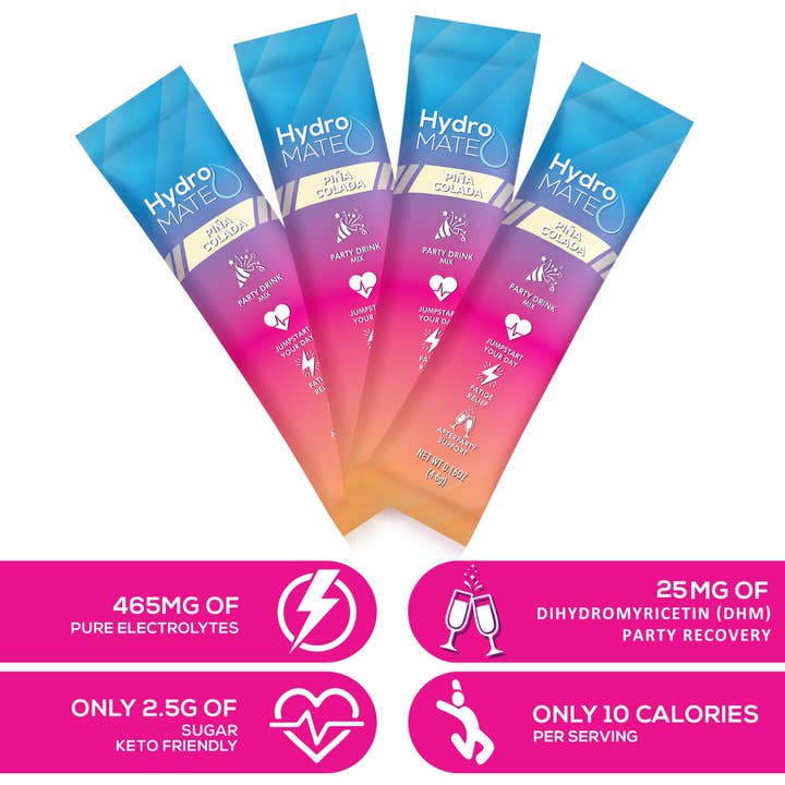 HydroMate - Wholesale Powdered Health Drink - HydroMATE Electrolyte Powder Pina Colada (16 Sticks)