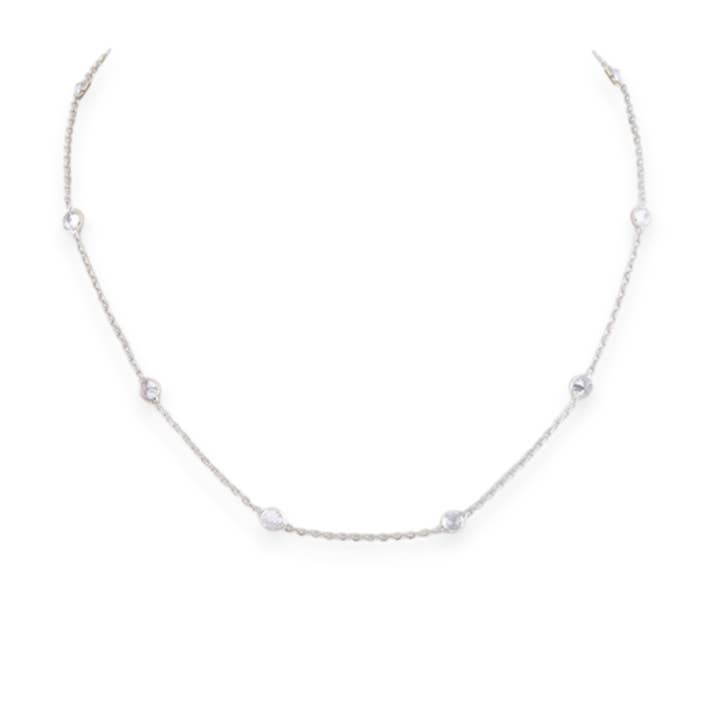 LA Jewelry Plaza - Wholesale Link & Chain Necklace - Diamond By The Yard 10 CZ Station Necklace1