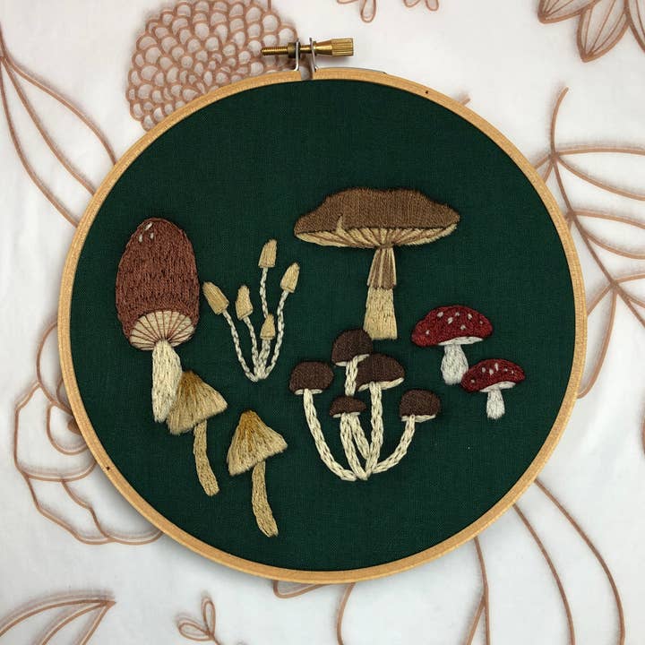 MCreativeJ - Wholesale Embroidery/Cross Stitch Supplies - Mushrooms Hand Embroidery - Peel Stick & Stitch Patterns0