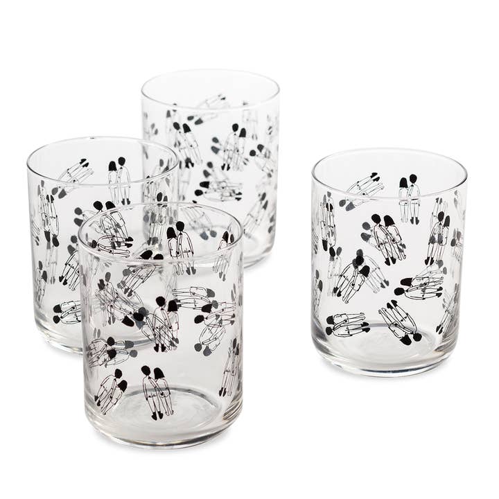 helen b - Wholesale Drinking Glass/Cup - glasses naked couple back (set of 4)4