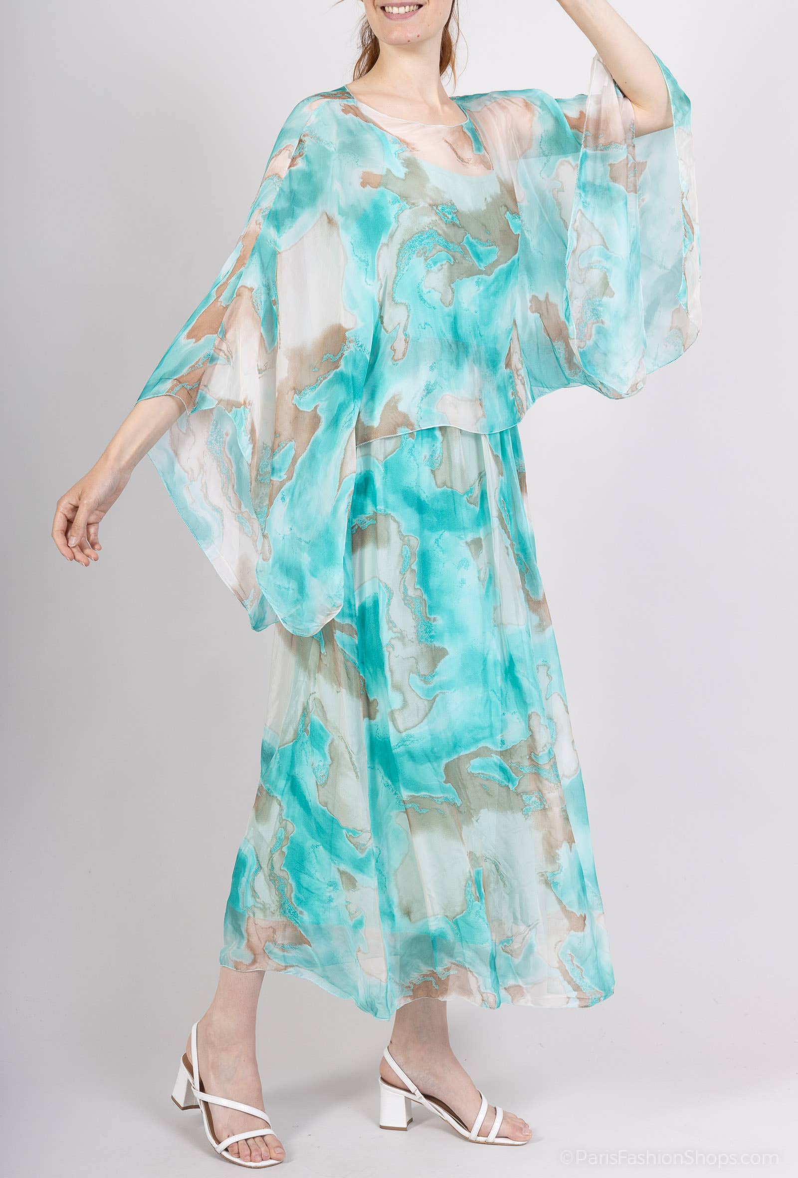 Shyloh - Wholesale Dress - Women's - 2-in-1 printed silk dress 3046819