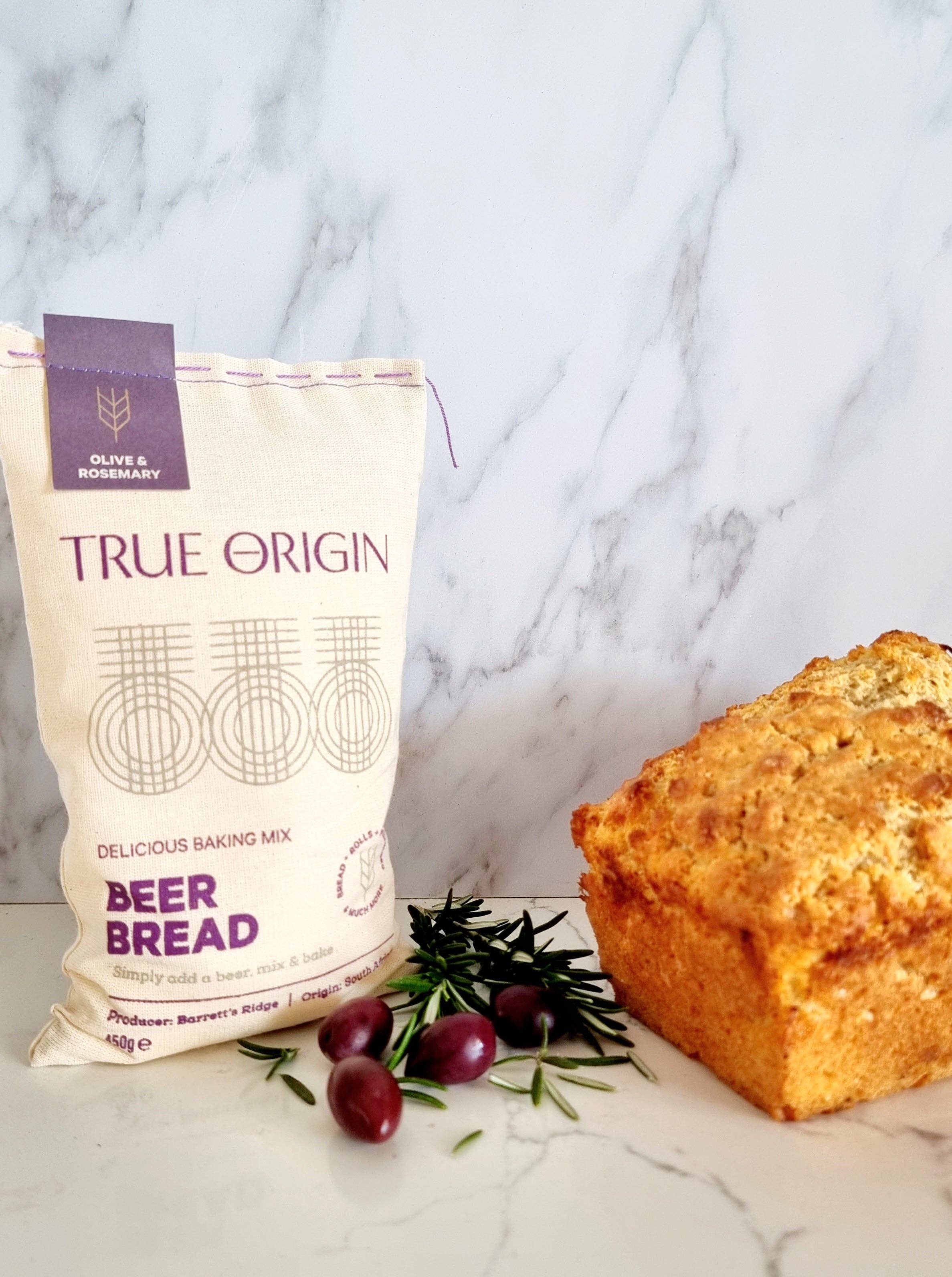 True Origin Foods – wholesale Bread mix – Olive & Rosemary Beer Bread (450g)1