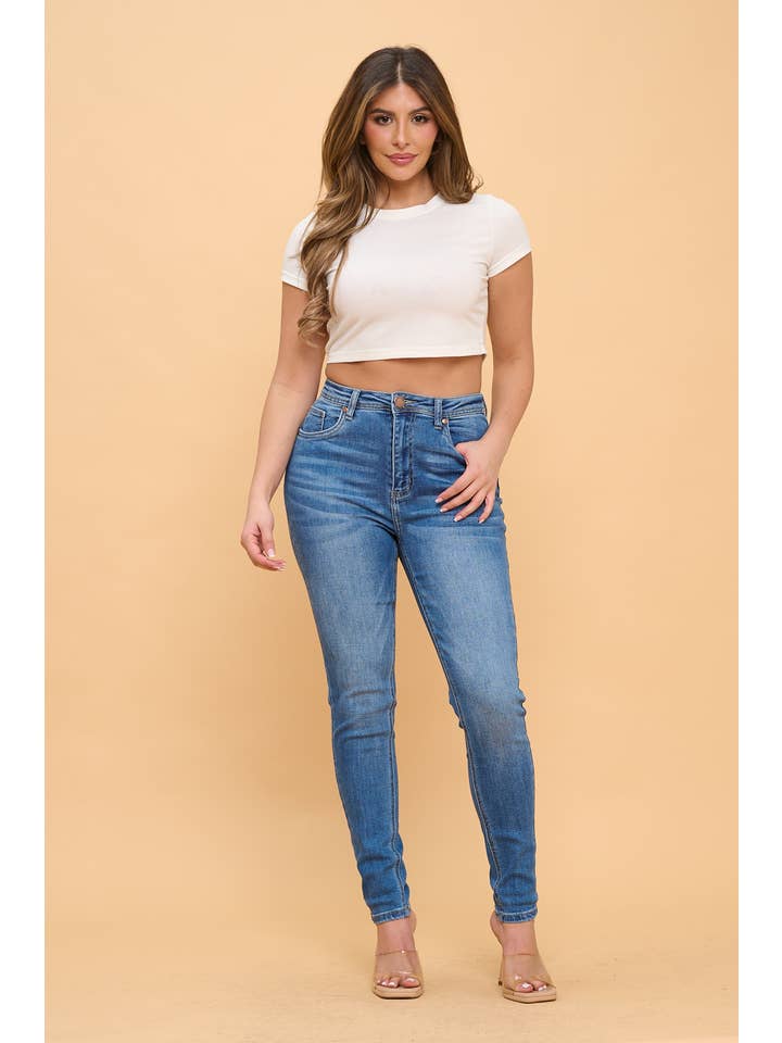 Denim Zone U.S.A. - Wholesale Jeans - Women's - Premium Denim Super Stretchy High Waisted Skinny Jeans 5