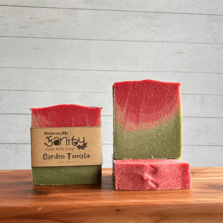 Preserving My Sanity Goat Milk Soap - Wholesale Bar Soap - Garden Tomato Soap