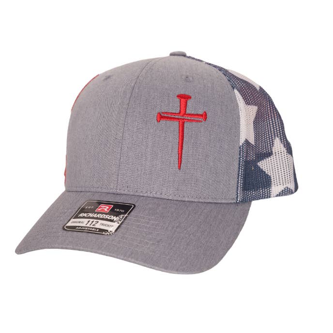 3 Nail Cross, Rugged Cross Embroidered Hat, various colors for wholesale by 426 Creative