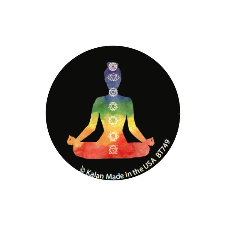 Rainbow Chakra 1.25" Round Button for wholesale by Kalan