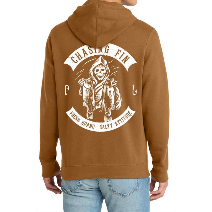 Sweat à capuche en polaire Freshwater Reaper Marron Canard - Chasing Fin pour la vente par Chasing Fin