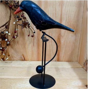 Green Pastures Wholesale - Wholesale Decorative Figurine - Balance Toys -  Charming Wooden Crow 10''2