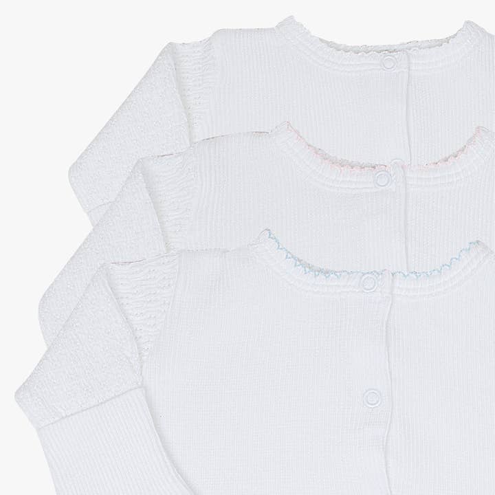 Paty Knit White LS Full Snap Gown #172LS for wholesale by Paty